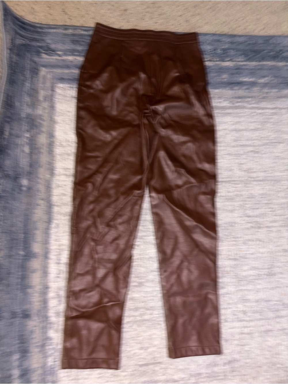 Prince Brown Faux Leather Kids Leggings
